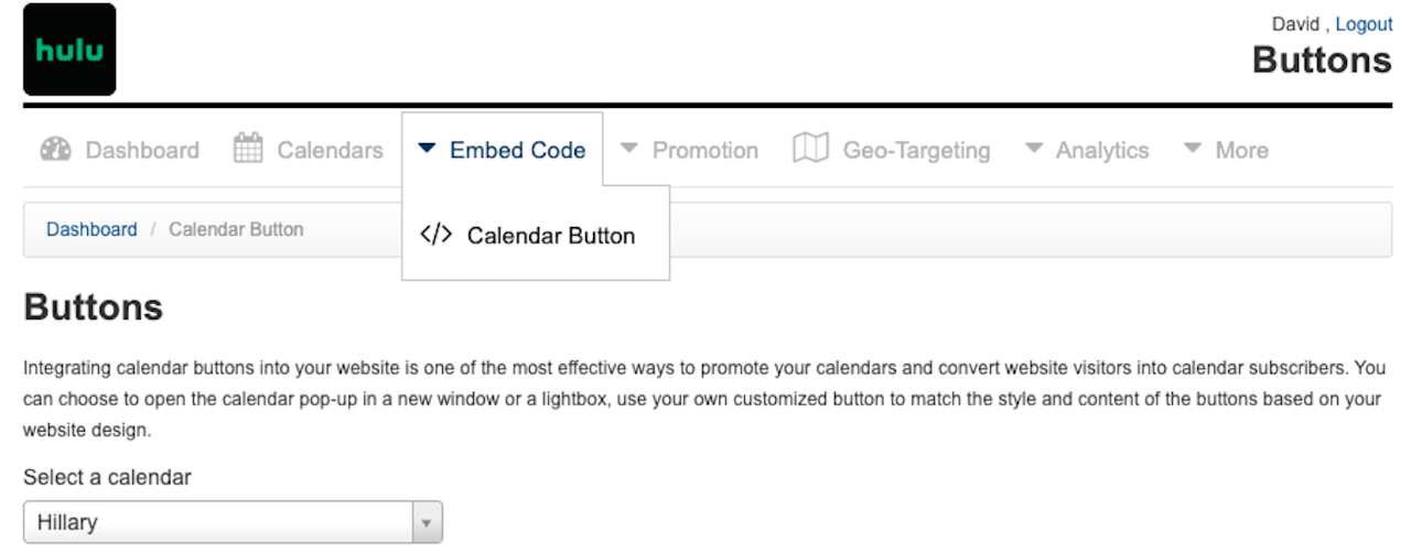 Custom Calendar Button