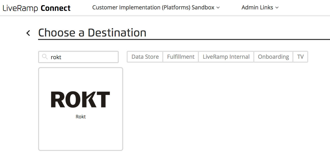 LiveRamp Connect - Choose a Destination