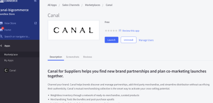 BigCommerce app installation screen for Rokt Catalog.