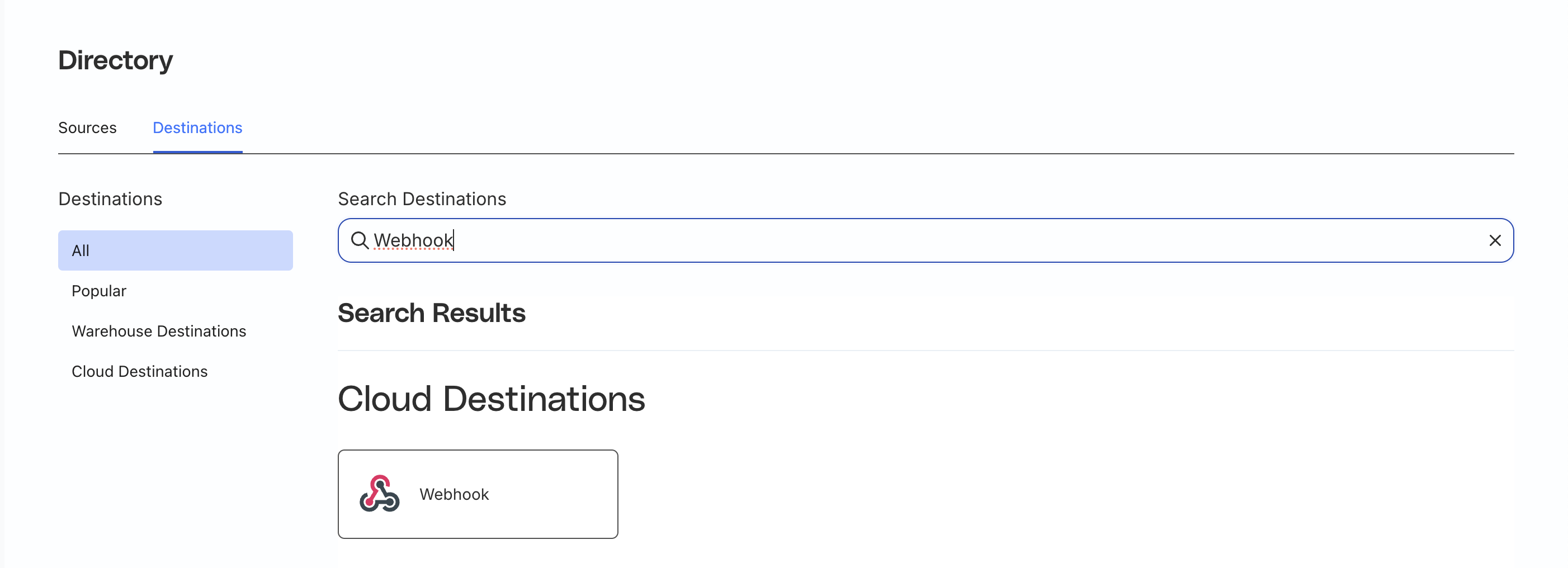 rudderstack find webhook destination