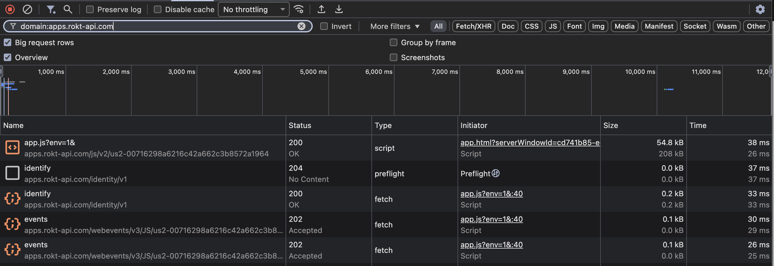 Test d'intégration du SDK Web