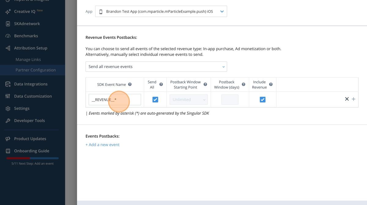 Step 15 - Configure events