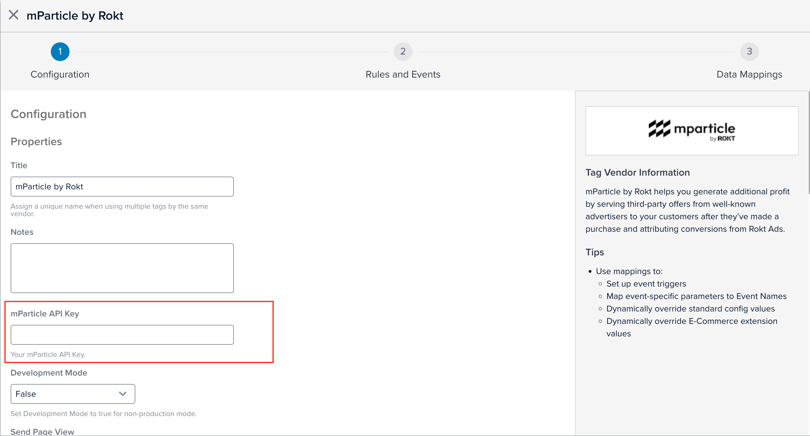 Configuration de la Clé API